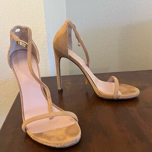 Stuart Weitzman Tan Strappy Heels